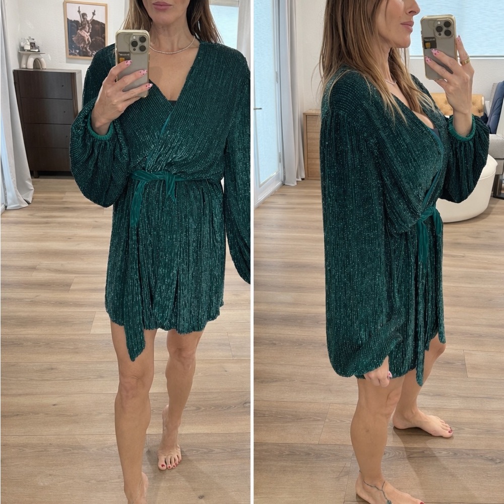 Emerald Green Wrap Dress size M